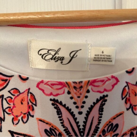 Eliza J Pink Navy Orange Paisley print Sheath dress‎ Size 6 - Picture 3 of 7